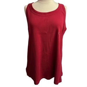 Avenue ribed red thank top